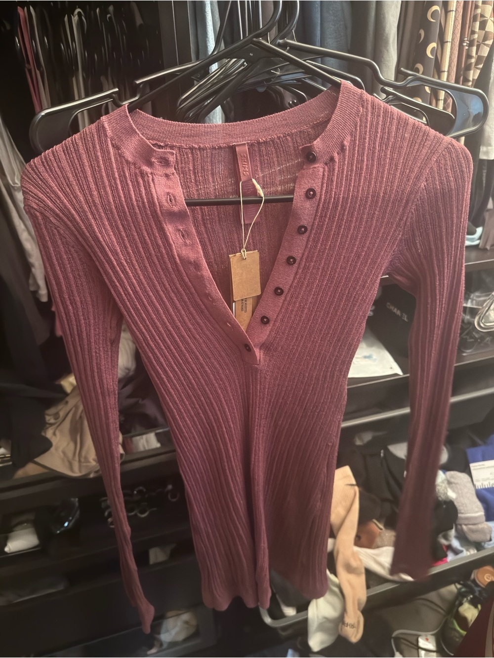 Skims Sheer Knit Henley